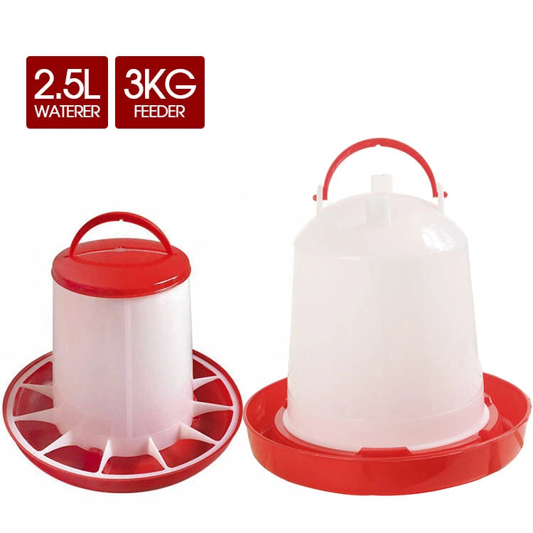 Portable Automatic Chicken Bird Chook Poultry Food Water Feeder Drinker Waterer