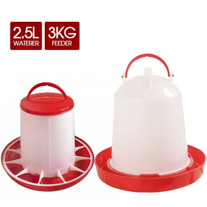 Portable Automatic Chicken Bird Chook Poultry Food Water Feeder Drinker Waterer