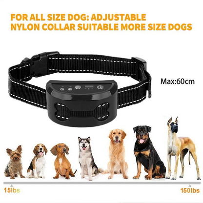 Humane Adjustable Anti Bark Collar | USB Recharge | Nylon Strap Safe | Pain Free Training | Non-Shock Waterproof | Intelligent Recognition | Safe and Pain Free