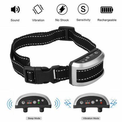 Humane Adjustable Anti Bark Collar | USB Recharge | Nylon Strap Safe | Pain Free Training | Non-Shock Waterproof | Intelligent Recognition | Safe and Pain Free