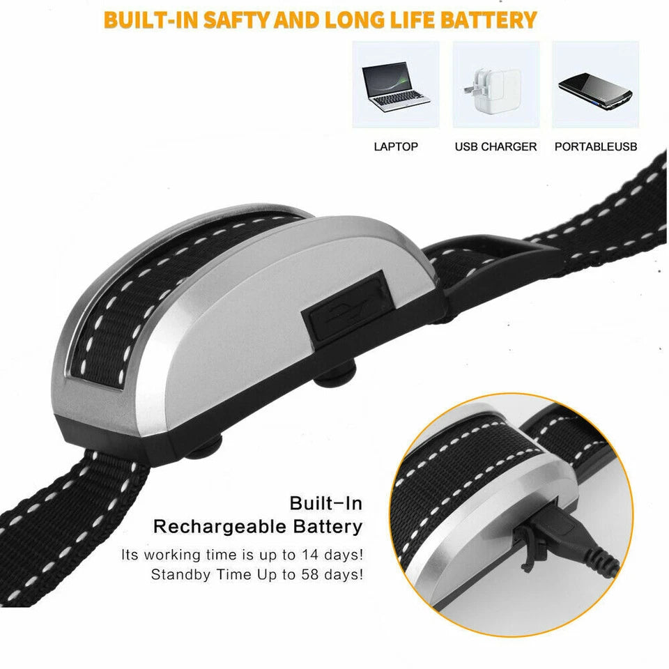 Humane Adjustable Anti Bark Collar | USB Recharge | Nylon Strap Safe | Pain Free Training | Non-Shock Waterproof | Intelligent Recognition | Safe and Pain Free