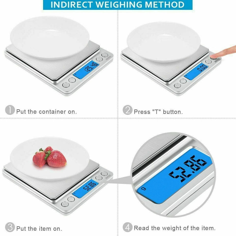 LCD Electronic Digital Metal Kitchen Scale | 0.1kg Accuracy Scales | Capacity 3kg | Super Slim