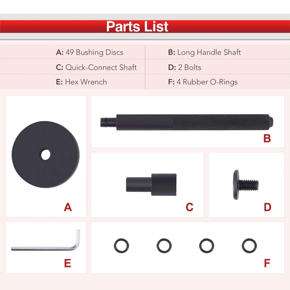 52PCs Custom Bushing Bearing Seal Driver Push Press Disc Tool Set kit 18mm-74mm