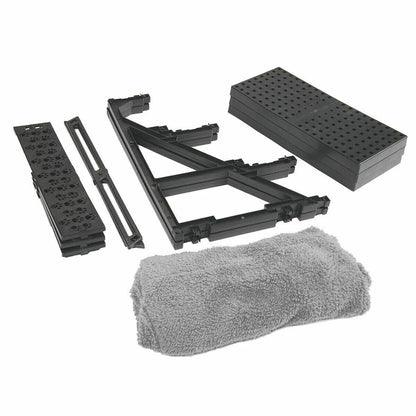 Pet Stairs 3 Steps Easy Assemble | Portable Cat Dog Ladder w/ Cover | Step Ramp Climb For Pup Play