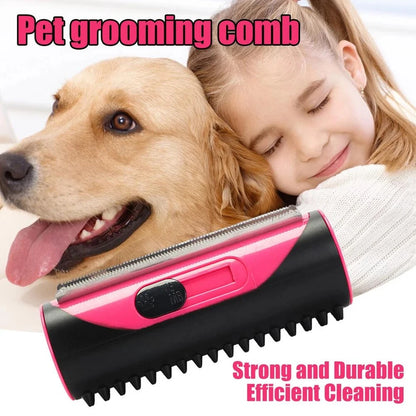 3in1 Deshedding Tool | Dog Cat Horse Pet Grooming Brush Comb | Hair Removal Bristle