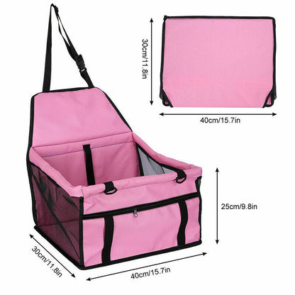 Travel Cat Dog Pet Car Carrier | Pink Puppy Booster Seat | Auto Carrier Safety Protector Basket