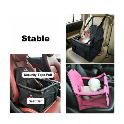 Travel Cat Dog Pet Car Carrier | Pink Puppy Booster Seat | Auto Carrier Safety Protector Basket