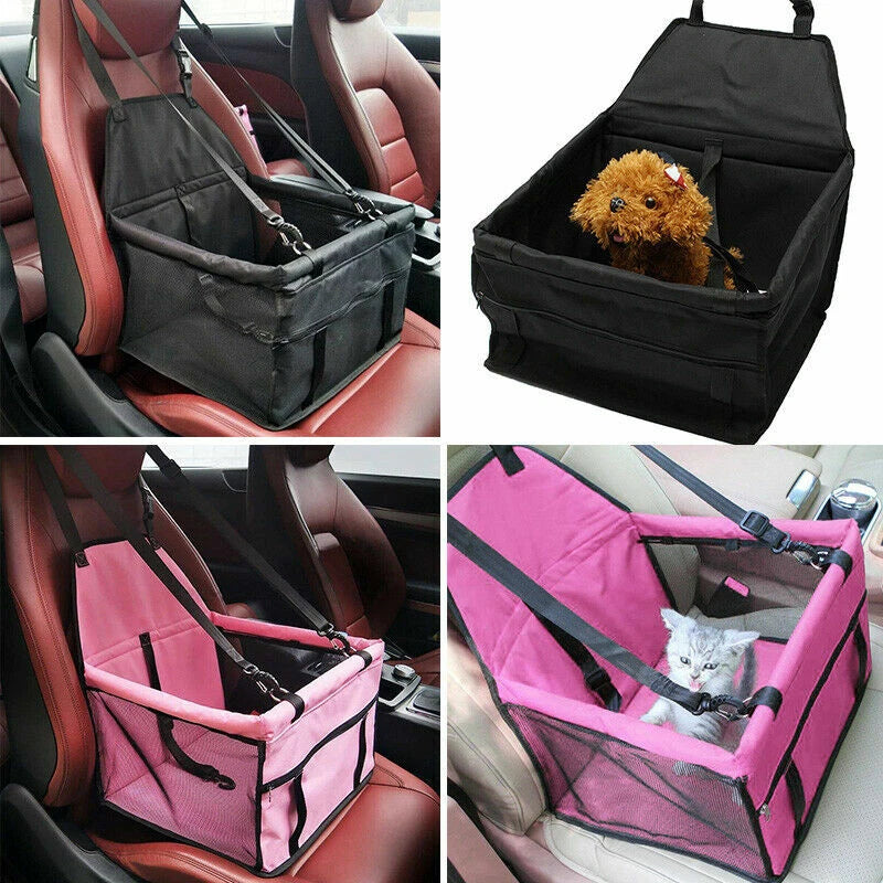 Travel Cat Dog Pet Car Carrier | Pink Puppy Booster Seat | Auto Carrier Safety Protector Basket