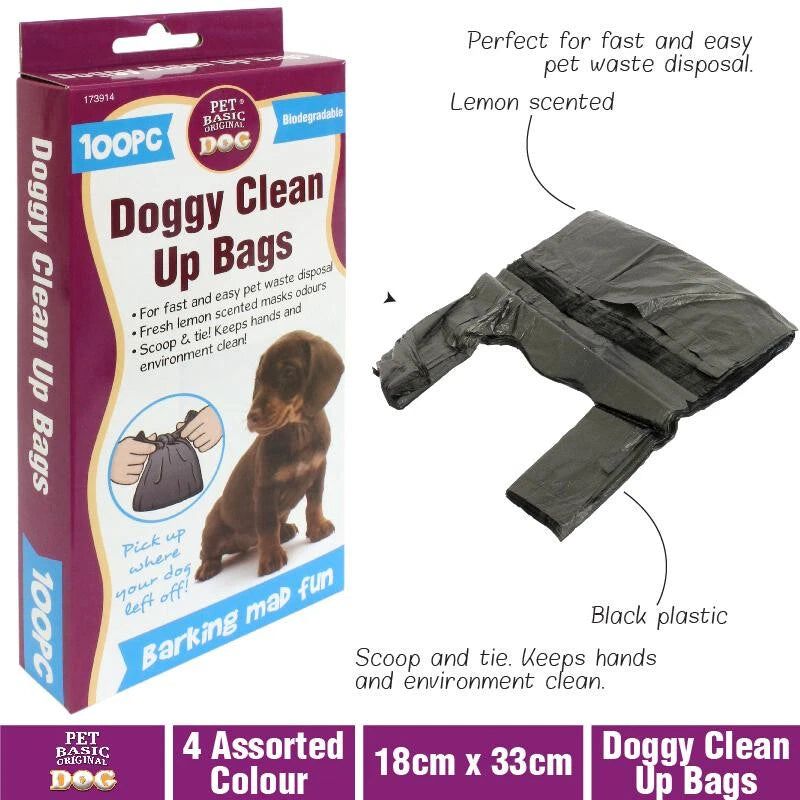 Dog Waste Bags | Pet Cat Puppy Poop Bag | 100 pcs Bio-degradable Scented Bags