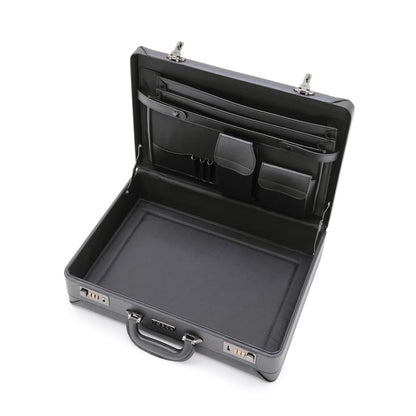 Tosca Hard Case Hand Carry | Business Briefcase Bag w/ Combination Lock Black | Organisational Pockets
