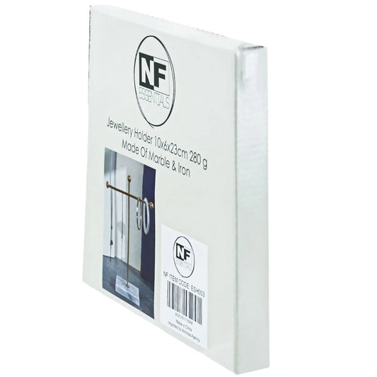 NF Living Jewellery Holder 10x23 Elegant Design Marble Metal Organizer Gold