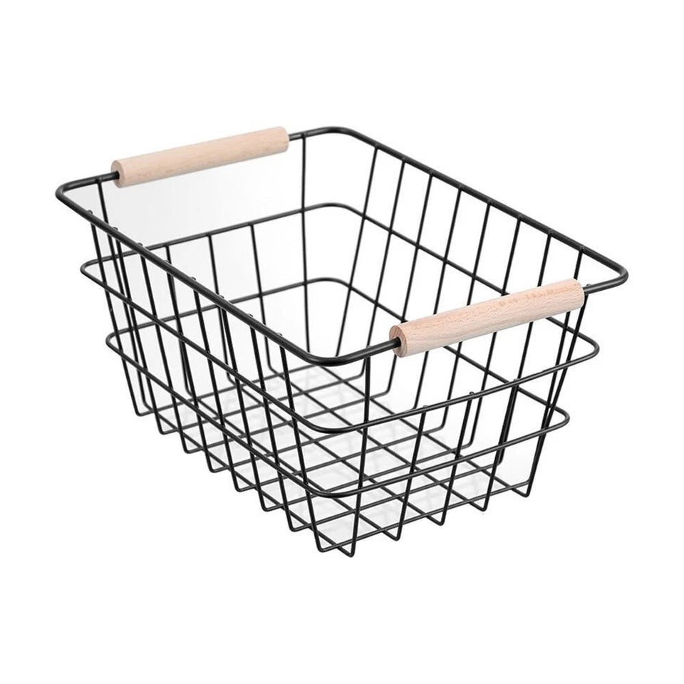 Boxsweden Toska Wire Basket Beech Handle 3PK