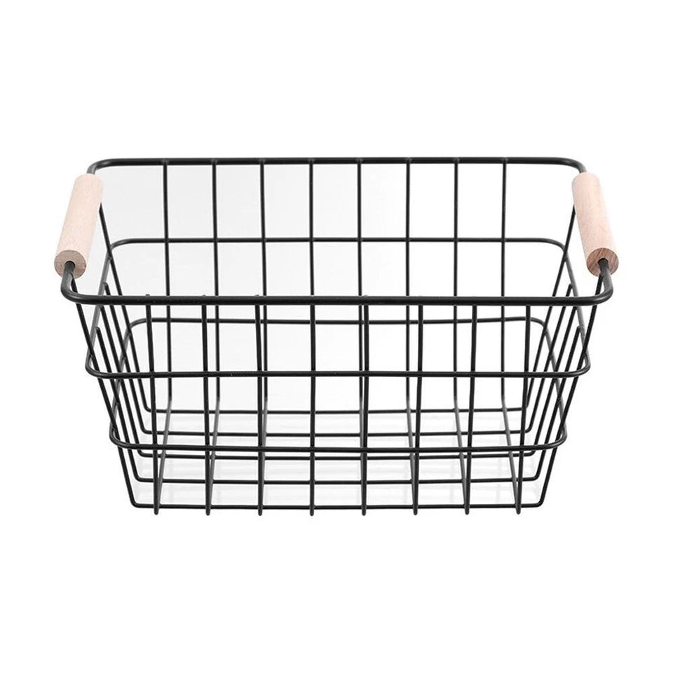 Boxsweden Toska Wire Basket Beech Handle 3PK
