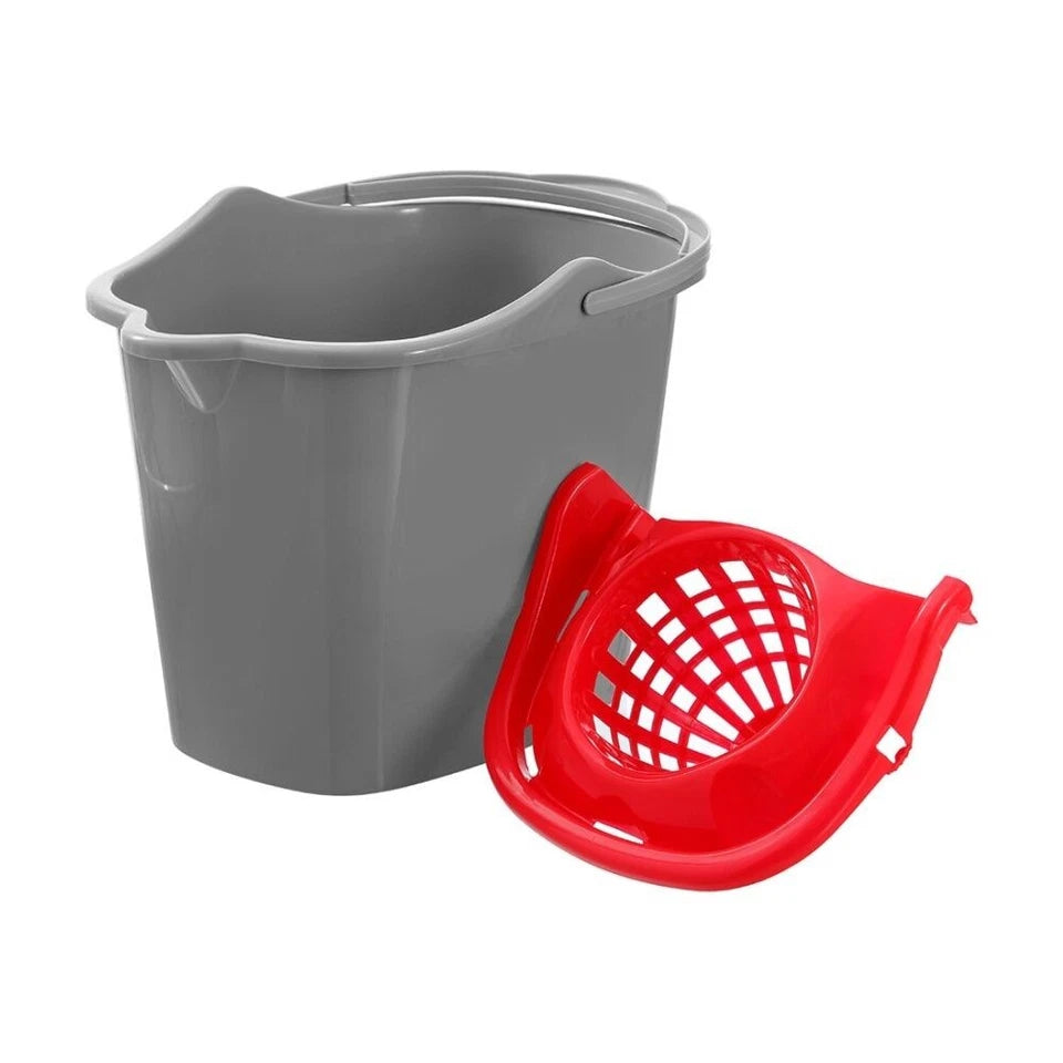 Boxsweden Prime Mop Bucket with Wringer | Capacity 15L 39x28x30cm | Durable for Cleaning 3PK