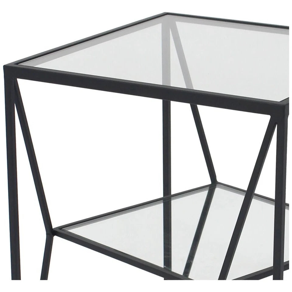 NF Living Cube Crisis SideTable 40x50cm Metal & Mirror Glass Finish
