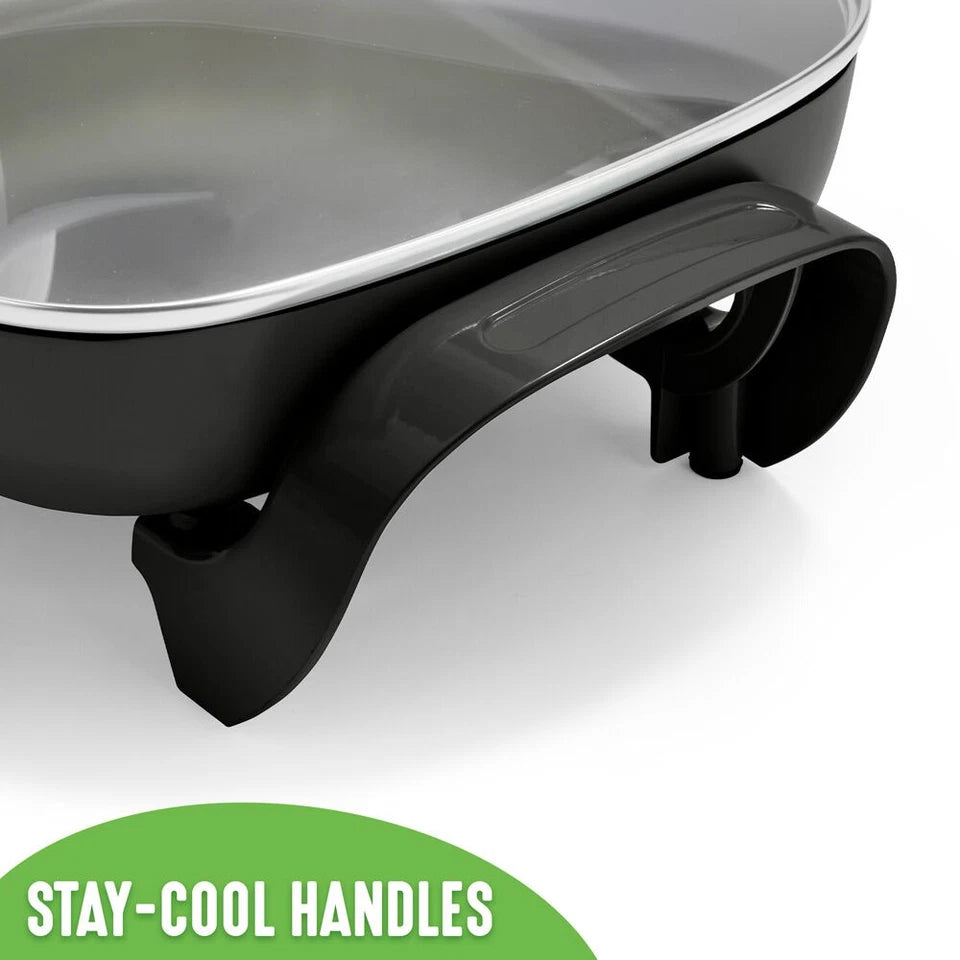 Greenlife Electric Frypan 4.7L Induction Safe Ceramic Multi-Function Pan Black