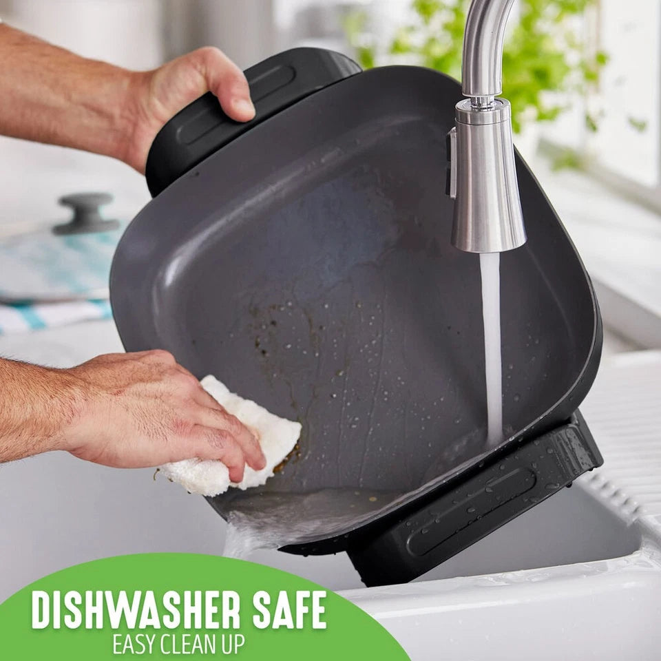 Greenlife Electric Frypan 4.7L Induction Safe Ceramic Multi-Function Pan Black