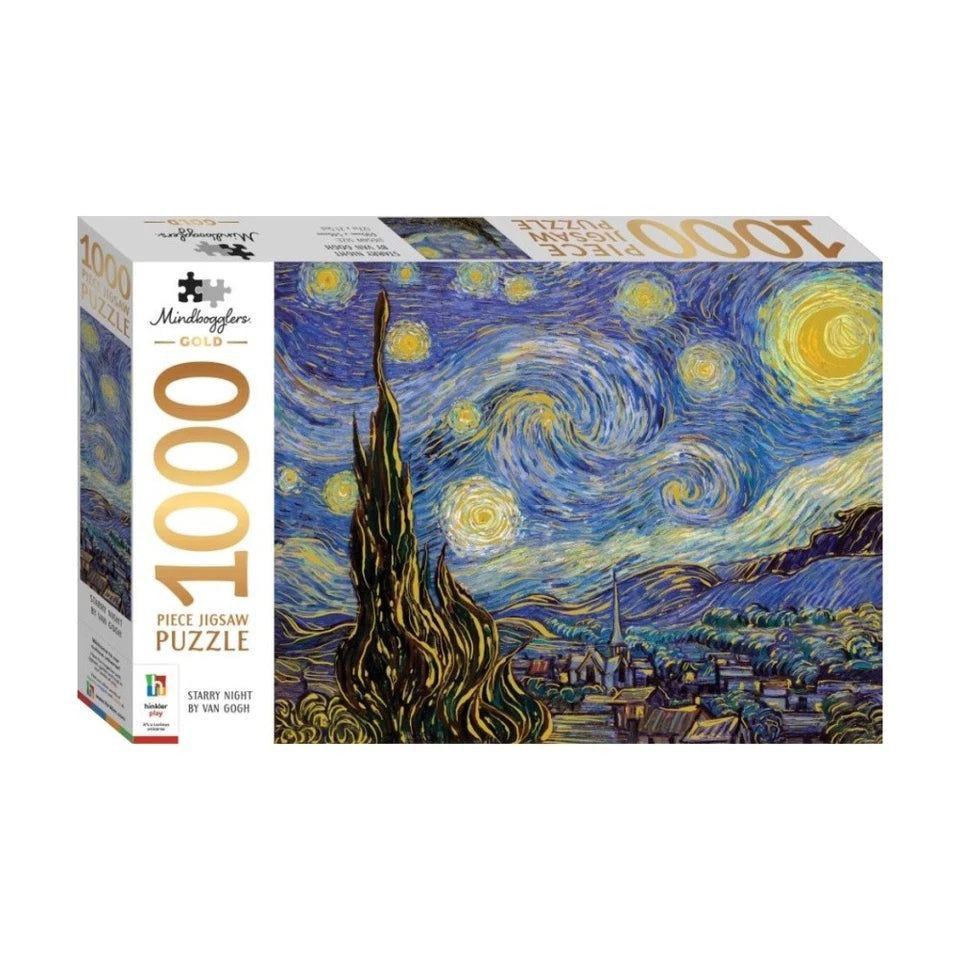 Hinkler 1000PC Mindbogglers Gold Water Lilies & Gold Starry Night Puzzle