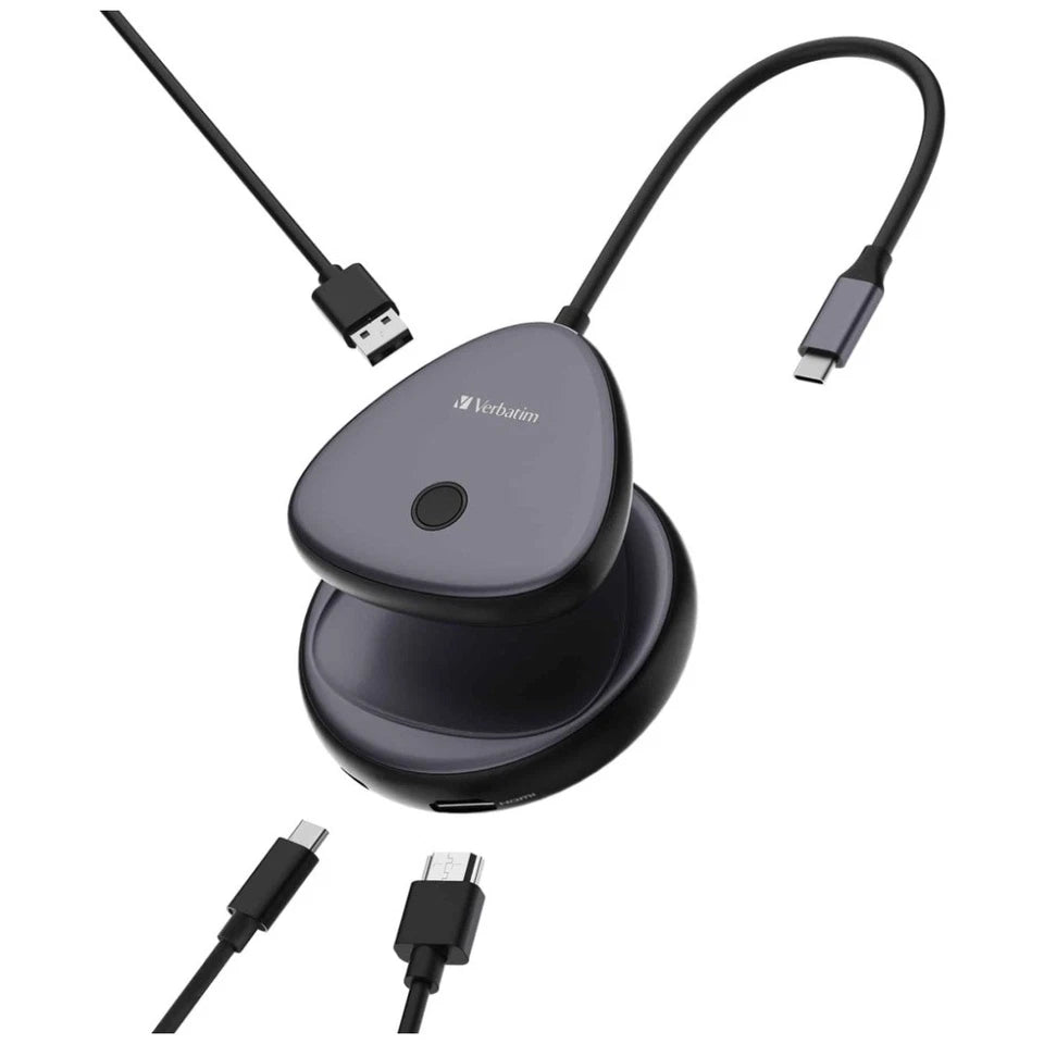 VERBATIM Portable USB-C Wireless 30hz HDMI Adapter Universal Compatible 4K