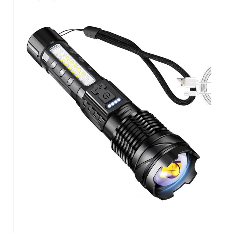 900000 Lumens XHP50 Zoom LED Flashlight Rechargeable Tactical Torch Lamp