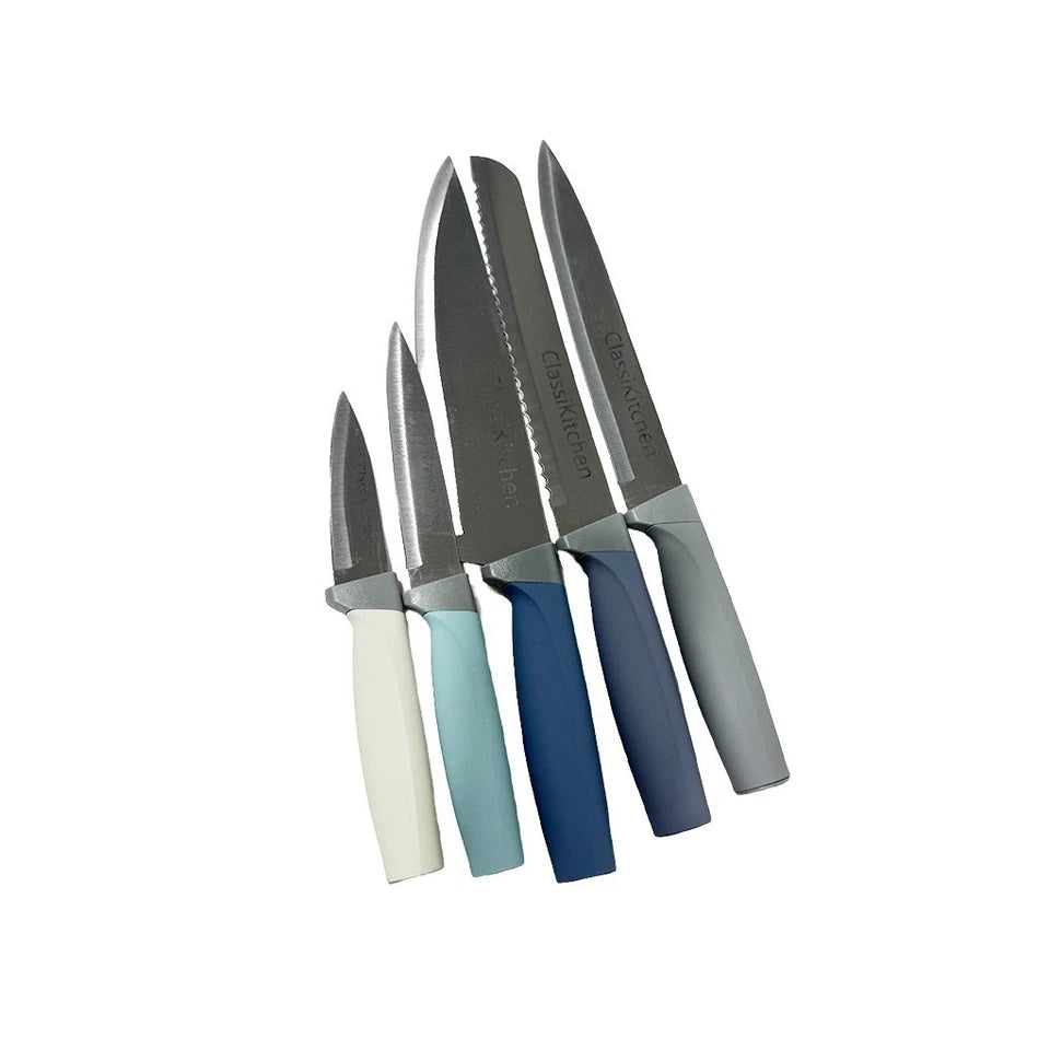 Kitchen Knife Set with MDF Block 6PC | Chef, Utility & Bread Knives