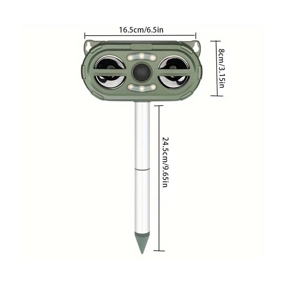 Outdoor Solar Ultrasonic Pest Repeller - Motion Sensor Bird Rat Possum Repellent
