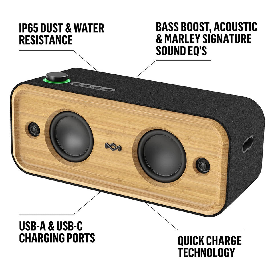 Marley Get Together 2 XL 30W | Powerful Portable Bluetooth Wireless Speaker | Black/Woodgrain