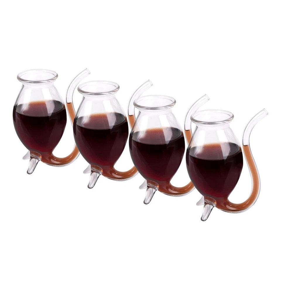 Bartender 75ml | Hand Blown Glass Port Sippers | Bulb-Shape Glassware Clear 4pc | Borosilicate glass