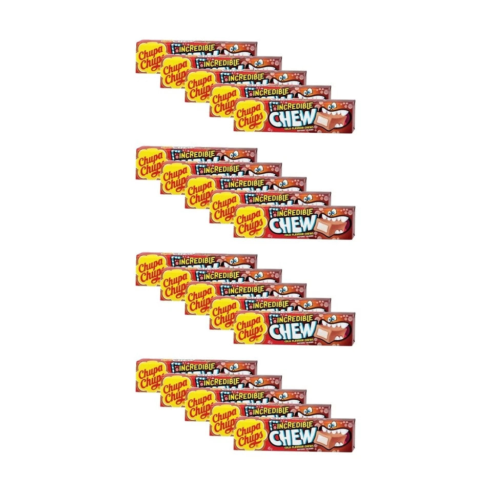 Chupa Chups Cola 20PK  | Incredible Chew 45g | Party Goals | Candy/Lollies/Gummies