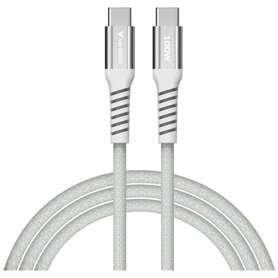 VERBATIM USB-C-to-USB-C 100W Device Charger Cable Cord 120cm Grey