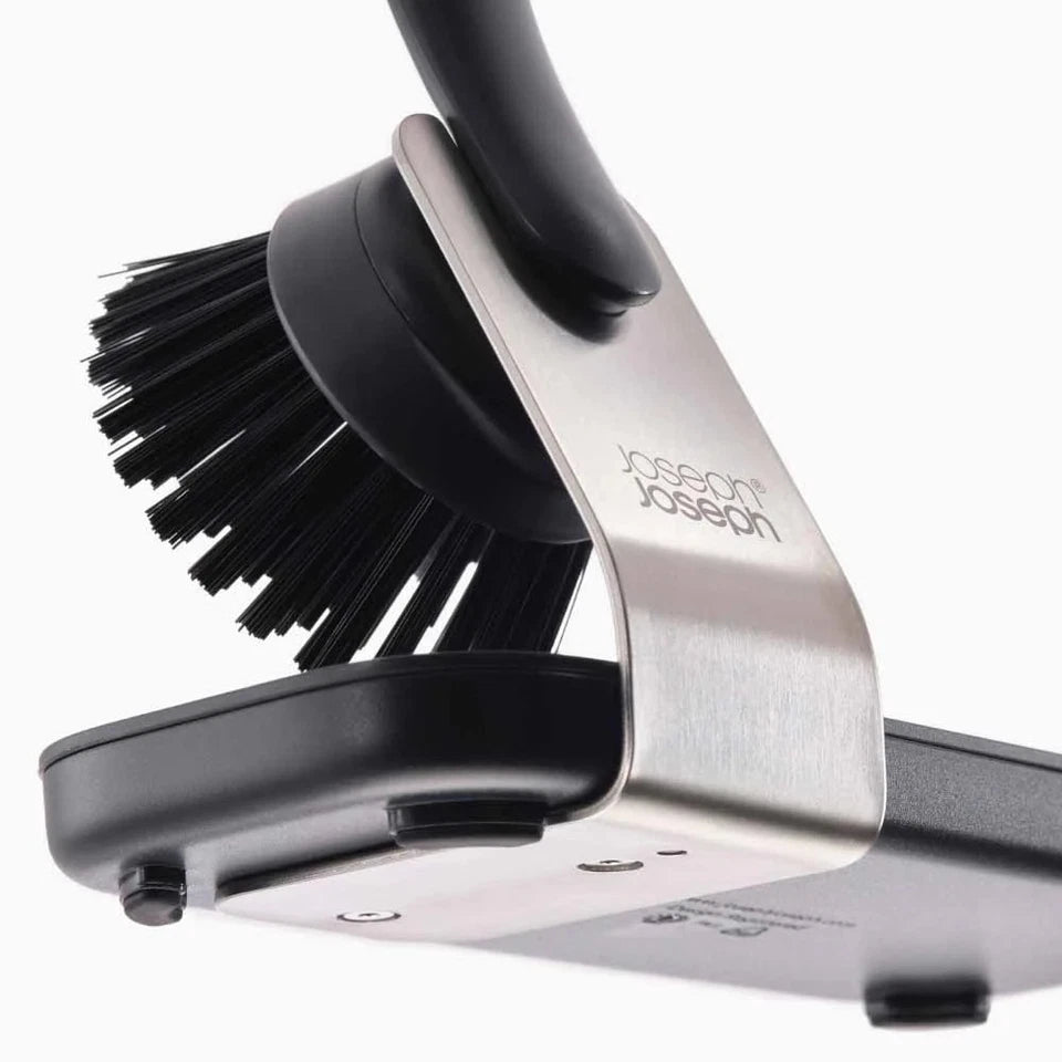Joseph Joseph Sinktech Dish Brush And Sponge | Set With Large Stainless Steel Head | Interchangeable Heads