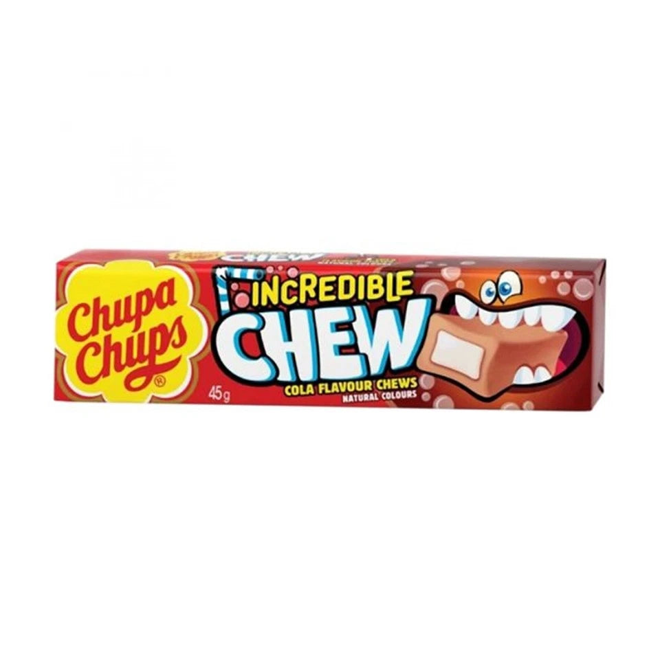 Chupa Chups Cola 20PK  | Incredible Chew 45g | Party Goals | Candy/Lollies/Gummies