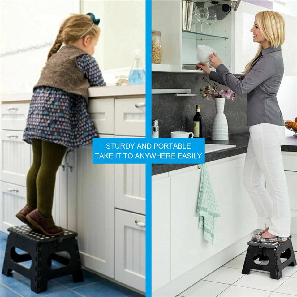 Folding Step Stool 22cm | Portable Plastic Chair | Store Flat | Outdoor Camping Seat