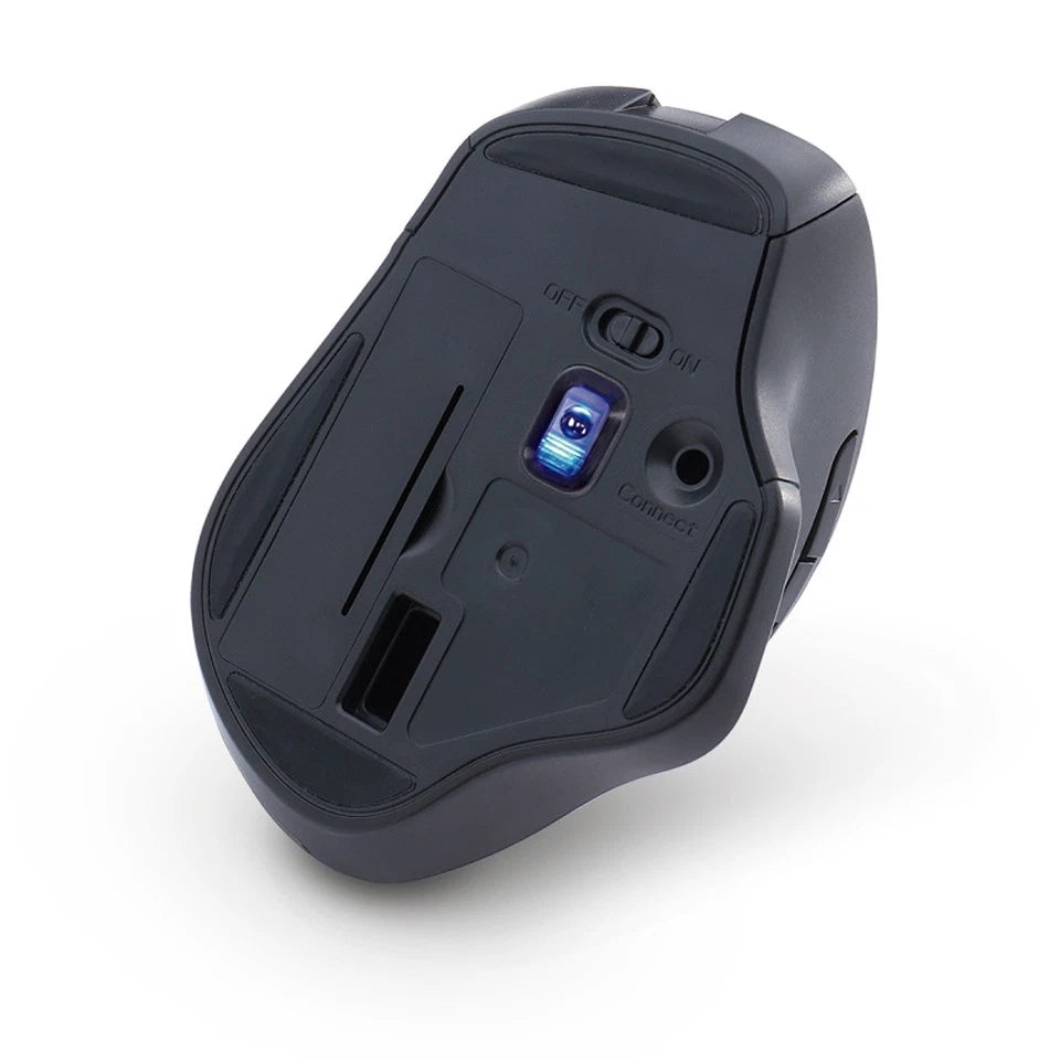 VERBATIM Silent Ergonomic Wireless Blue LED 2.4Ghz Mouse Adjustable DPI Graphite