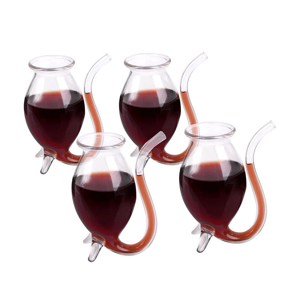 Bartender 75ml | Hand Blown Glass Port Sippers | Bulb-Shape Glassware Clear 4pc | Borosilicate glass