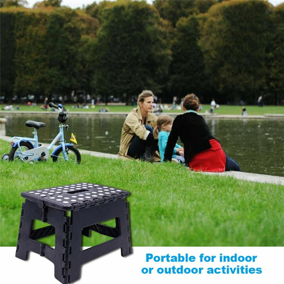 Folding Step Stool 22cm | Portable Plastic Chair | Store Flat | Outdoor Camping Seat