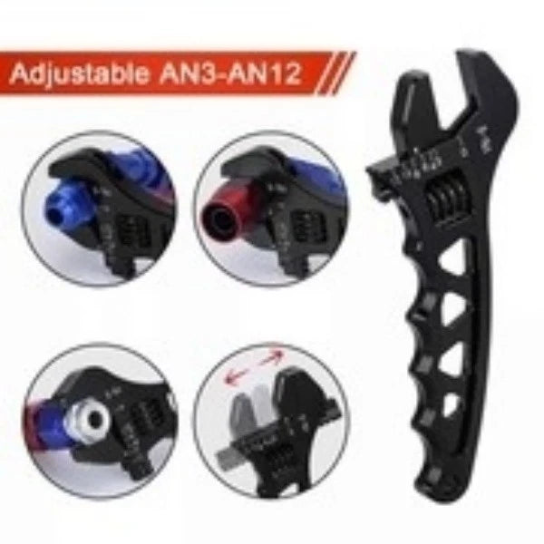 Universal AN3-AN12 Aluminum Spanner Adjustable Wrench AN Fitting Hose Tool
