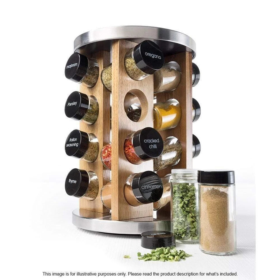 Spice Market Khari Stainless Steel 16 Jar Spice Rack Size 30X20X20cm by Baccarat