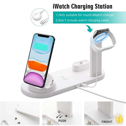 Apple All in One Charging Station | 4 in1 For iPhone Xs Apple Watch Airpods | Fast Wireless Charging | Inbuilt Charge Protection