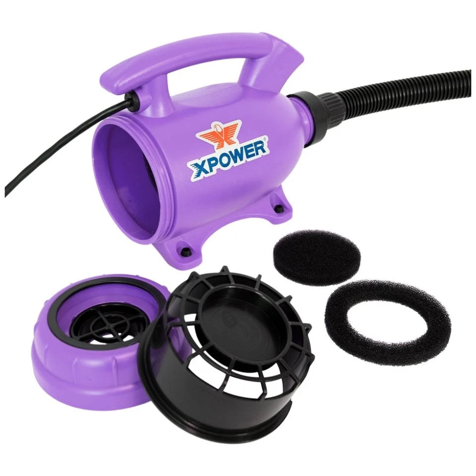 XPower Home Pet Dryer And Vacuum 2-In-1 Grooming 2 Speed Quiet B-55 Purple