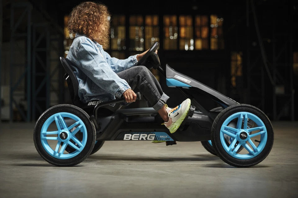 Berg APX Rally Go Kart | 124cm Kids/Children's Pedal Go Kart | Ride On Cherokee Blue 4-12y