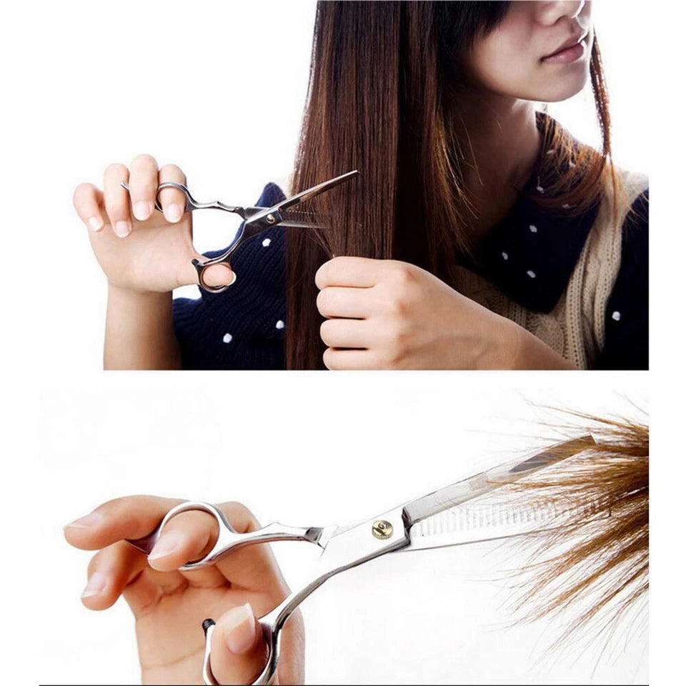 6" Salon Hairdressing Barber Scissors | Set Hair Cutting Thinning Shears Tool Kit | High Quality Stainless Steel | Ergonomical Design
