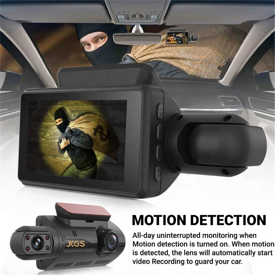 Dash Cam | 1080P Car DVR 3" Dual Lens | Incl G-sensor & Night Vision