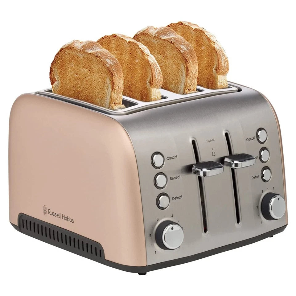 Russell Hobbs Brooklyn 4-Slice Bread Sandwich Toaster | 1950W Champagne
