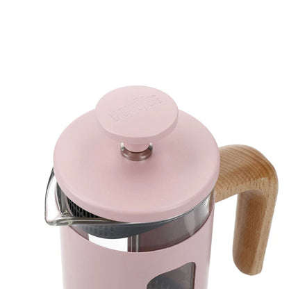 La Cafetiere Pisa 3-Cup 350ml | Stainless Steel/Glass Coffee French Press Pink | Filter Coffee | Rush Resistant Mesh | Italian Coffee Style
