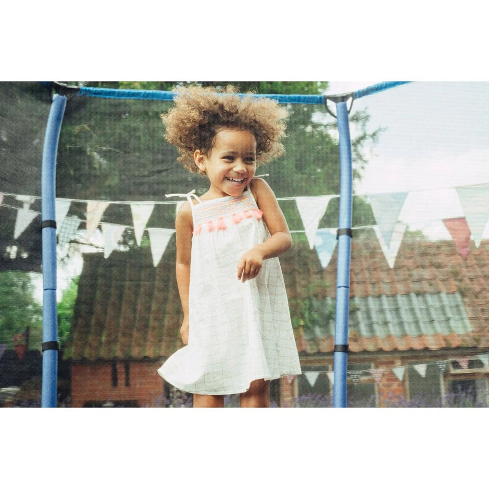 Plum Play 7ft Kids Junior Trampoline | Springless with Enclosure Blue 3-7Y+