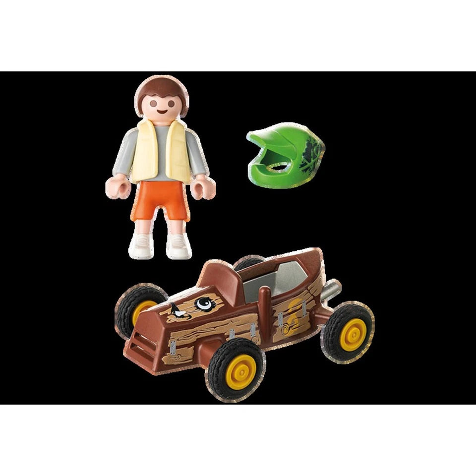 Playmobil Child With Kart And Equipped Ninja Kids/Childrens Toy Playset 4+
