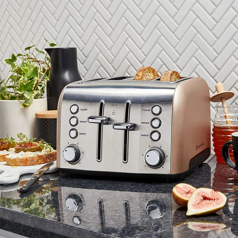 Russell Hobbs Brooklyn 4-Slice Bread Sandwich Toaster | 1950W Champagne