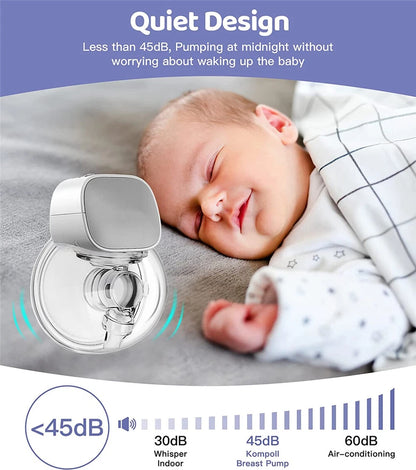 Electric Breast Pump Wearable 2Pcs | USB Silent Hands-Free Auto Milker | Low Noise Massage and Pump Function |