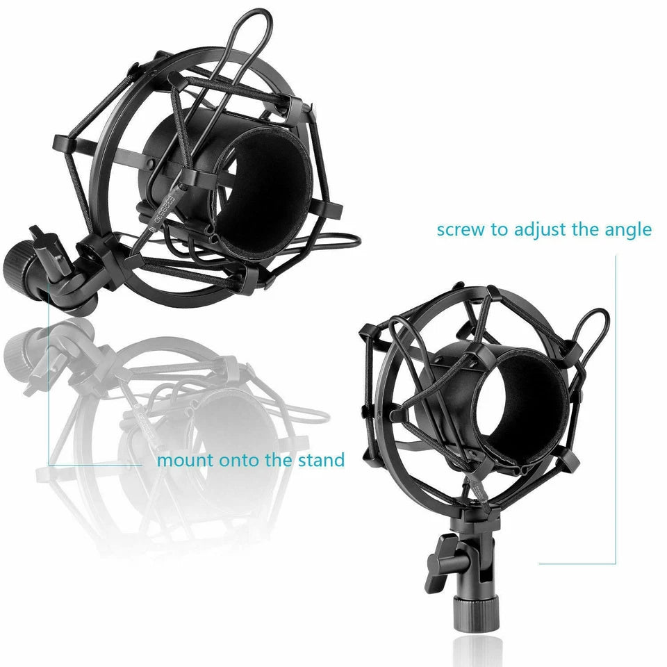 Universal Mic Suspension | Anti-Shock Mount 43-46mm | Microphone Holder Clip New